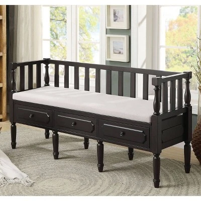 Mcquaid Transitional Fabric Seat Storage Bench Dark Walnut - HOMES: Inside + Out 3 Mcquaid Transitional Fabric Seat Storage Bench Dark Walnut - HOMES: Inside + Out