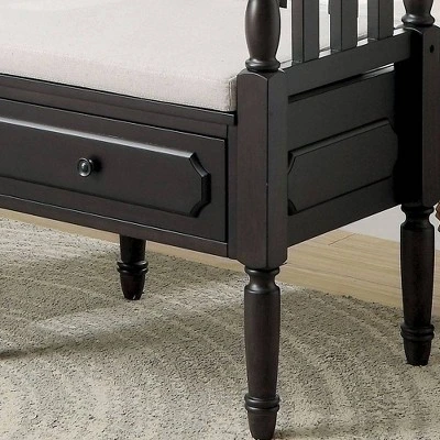 Mcquaid Transitional Fabric Seat Storage Bench Dark Walnut - HOMES: Inside + Out 4 Mcquaid Transitional Fabric Seat Storage Bench Dark Walnut - HOMES: Inside + Out - Image 2