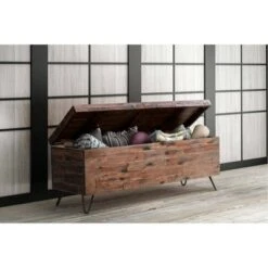 46" Kendall Storage Bench Brown/Black - Summerland Home