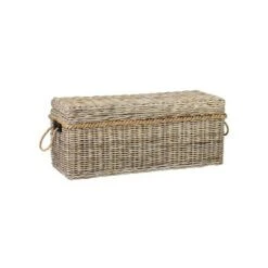 Zinnia Rattan Storage Bench Gray - East at Main