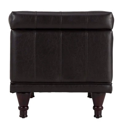 Ekron Storage Bench Bi - Cast Vinyl Dark Brown Inspire Q 6 Ekron Storage Bench Bi - Cast Vinyl Dark Brown Inspire Q - Image 4