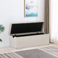 Cameron Lift Top Storage Bench Velvet Cream - ACEssentials -Ottomans Official Shop unnamed file 7949