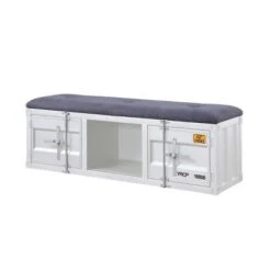 Cargo Storage Bench - Acme Furniture Gray Fabric/red -Ottomans Official Shop unnamed file 7962