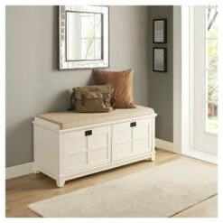 Adler Entryway Storage Bench - Crosley White -Ottomans Official Shop unnamed file 7983