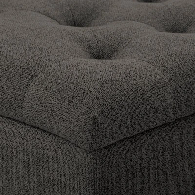 Boston Tufted Fabric Storage Ottoman Dark Gray - CorLiving 7 Boston Tufted Fabric Storage Ottoman Dark Gray - CorLiving - Image 5