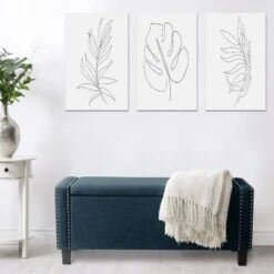 Boston Fabric Storage Ottoman Navy Blue - CorLiving -Ottomans Official Shop unnamed file 8018