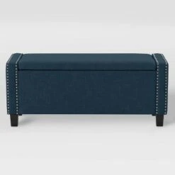 Boston Fabric Storage Ottoman Navy Blue - CorLiving -Ottomans Official Shop unnamed file 8019