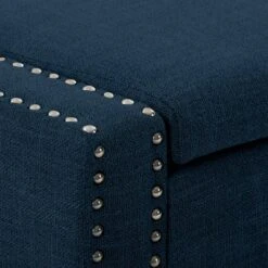 Boston Fabric Storage Ottoman Navy Blue - CorLiving -Ottomans Official Shop unnamed file 8020