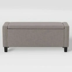 Boston Storage Fabric Ottoman Light Gray - CorLiving -Ottomans Official Shop unnamed file 8042