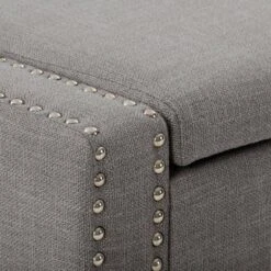 Boston Storage Fabric Ottoman Light Gray - CorLiving -Ottomans Official Shop unnamed file 8043