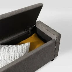 Boston Storage Fabric Ottoman Light Gray - CorLiving -Ottomans Official Shop unnamed file 8044