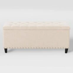 Boston Tufted Fabric Storage Ottoman Beige - CorLiving -Ottomans Official Shop unnamed file 8051