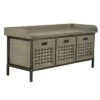Wood Storage Bench with Basket Drawers Gray - Decor Therapy -Ottomans Official Shop unnamed file 8082