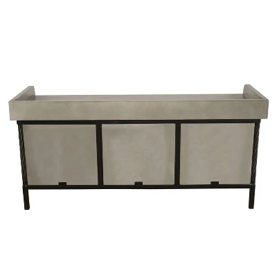 Wood Storage Bench with Basket Drawers Gray - Decor Therapy 8 Wood Storage Bench with Basket Drawers Gray - Decor Therapy - Image 6