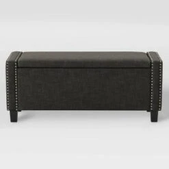 Boston Storage Fabric Ottoman Dark Gray - CorLiving -Ottomans Official Shop unnamed file 8092