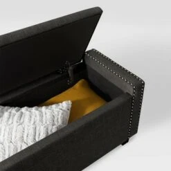 Boston Storage Fabric Ottoman Dark Gray - CorLiving -Ottomans Official Shop unnamed file 8094