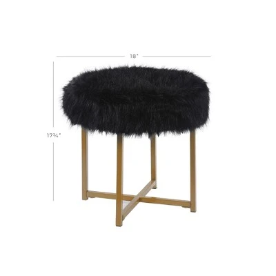 Faux Fur Stool - HomePop Pink 3 Faux Fur Stool - HomePop Pink
