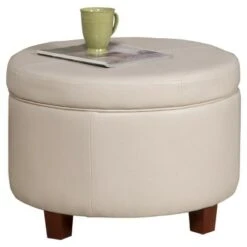 Large Round Storage Ottoman - HomePop Moss Green -Ottomans Official Shop unnamed file 8129