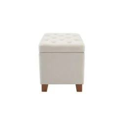 24" Tufted Storage Ottoman and Hinged Lid - WOVENBYRD Light Brown -Ottomans Official Shop unnamed file 8238