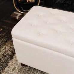 24" Tufted Storage Ottoman and Hinged Lid - WOVENBYRD Light Brown -Ottomans Official Shop unnamed file 8248