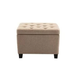 24" Tufted Storage Ottoman and Hinged Lid - WOVENBYRD Light Brown -Ottomans Official Shop unnamed file 8253