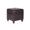 Square Tufted Faux Leather Storage Ottoman - HomePop Brown -Ottomans Official Shop unnamed file 8254