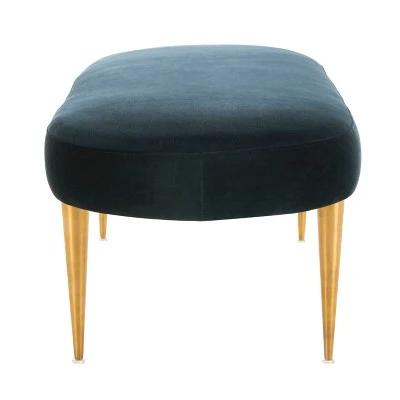 Corinne Velvet Oval Bench Navy - Safavieh 4 Corinne Velvet Oval Bench Navy - Safavieh - Image 2