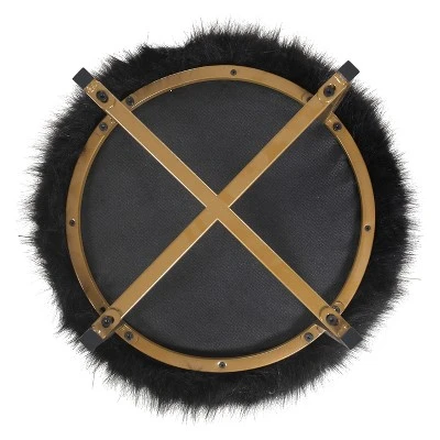 Faux Fur Stool - HomePop Pink 5 Faux Fur Stool - HomePop Pink - Image 3