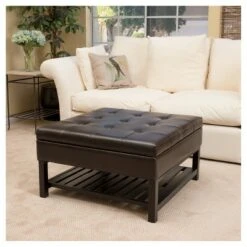 Miriam Wood Storage Ottoman - Brown - Christopher Knight Home