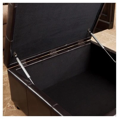 Canyons Bonded Leather Storage Ottoman Dark Brown - Christopher Knight Home 4 Canyons Bonded Leather Storage Ottoman Dark Brown - Christopher Knight Home - Image 2