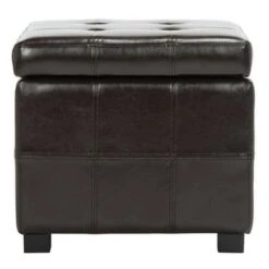 Maiden Square Tufted Storage Ottoman - Safavieh Black -Ottomans Official Shop unnamed file 8336