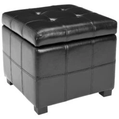 Maiden Square Tufted Storage Ottoman - Safavieh Black -Ottomans Official Shop unnamed file 8337