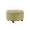 Tweed Tufted Storage Ottoman Tan/Cream - HomePop