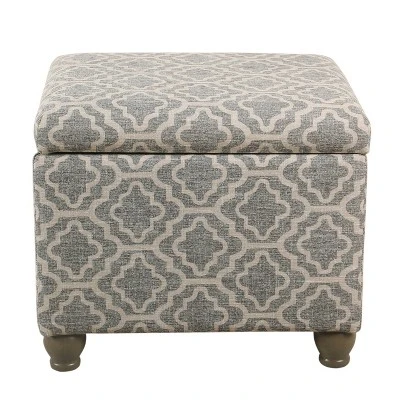 Medium Storage Ottoman Geometric Ash Gray - HomePop 5 Medium Storage Ottoman Geometric Ash Gray - HomePop - Image 3