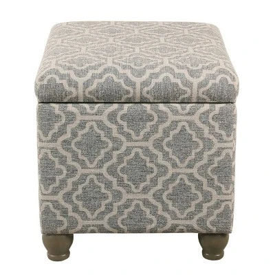 Medium Storage Ottoman Geometric Ash Gray - HomePop 6 Medium Storage Ottoman Geometric Ash Gray - HomePop - Image 4