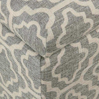 Medium Storage Ottoman Geometric Ash Gray - HomePop 8 Medium Storage Ottoman Geometric Ash Gray - HomePop - Image 6