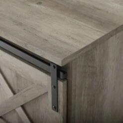 48" Modern Farmhouse Sliding Door Wood Bench - Saracina Home White/rustic Oak -Ottomans Official Shop unnamed file 842