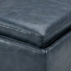 17" Townsend Cube Storage Ottoman with Tray - WyndenHall Distressed Slate Gray -Ottomans Official Shop unnamed file 8452