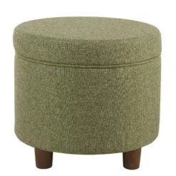 Round Storage Ottoman - Homepop Teal -Ottomans Official Shop unnamed file 8478