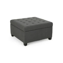 Isabella Contemporary Tufted Fabric Storage Ottoman - Christopher Knight Home Navy Blue/dark Brown -Ottomans Official Shop unnamed file 8501