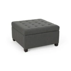Isabella Contemporary Tufted Fabric Storage Ottoman - Christopher Knight Home Navy Blue/dark Brown -Ottomans Official Shop unnamed file 8506