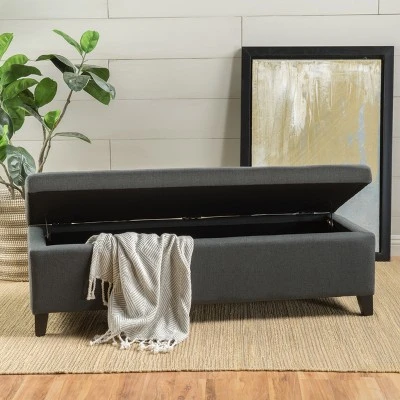 York Storage Ottoman - Christopher Knight Home Dark Gray 3 York Storage Ottoman - Christopher Knight Home Dark Gray