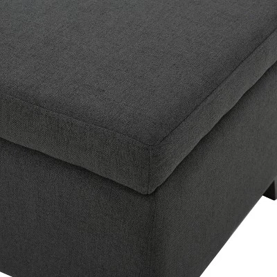 York Storage Ottoman - Christopher Knight Home Dark Gray 5 York Storage Ottoman - Christopher Knight Home Dark Gray - Image 3