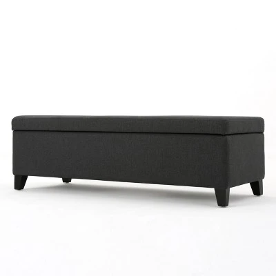 York Storage Ottoman - Christopher Knight Home Dark Gray 6 York Storage Ottoman - Christopher Knight Home Dark Gray - Image 4