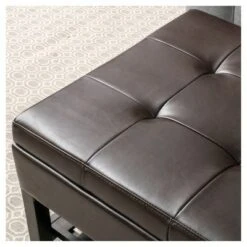 Miriam Wood Rectangle Storage Ottoman Bench with Bottom Rack - Espresso - Christopher Knight Home -Ottomans Official Shop unnamed file 8534