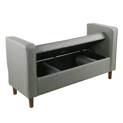 Rimo Upholstered Storage Bench - HomePop Cream 6 Rimo Upholstered Storage Bench - HomePop Cream - Image 4