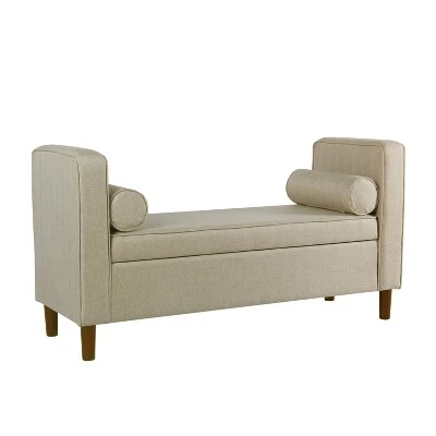 Rimo Upholstered Storage Bench - HomePop Cream 12 Rimo Upholstered Storage Bench - HomePop Cream - Image 10