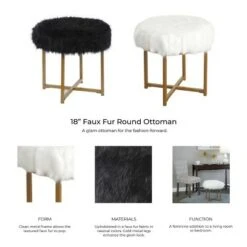 Faux Fur Stool - HomePop Pink 13 Faux Fur Stool - HomePop Pink -Ottomans Official Shop unnamed file 86