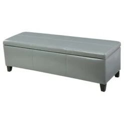 Lucinda Faux Leather Storage Ottoman Bench - Christopher Knight Home Teal -Ottomans Official Shop unnamed file 8617