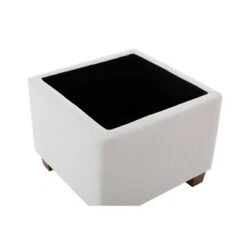 Square Storage Ottoman with Piping and Lift Off Lid - WOVENBYRD Dark Brown Faux Leather -Ottomans Official Shop unnamed file 8660